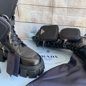 Prada combat boots size 37 women